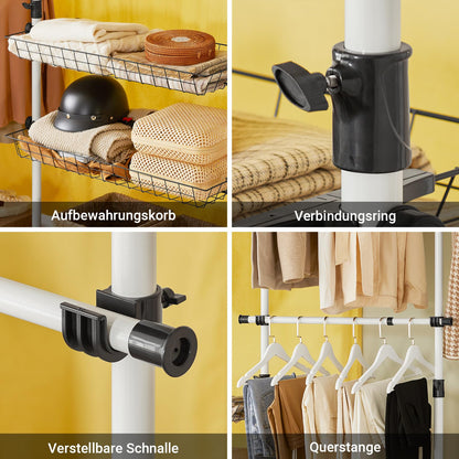 SoBuy Teleskop Kleiderständer KLS04 – offener Schrank Weiss