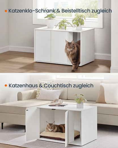 SONGMICS HOME Katzenklo-Schrank PCL013W01 - Grosse Katzen, Schneeweiss