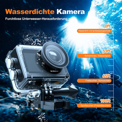 SVBONY SVGo2 4K Action-Kamera, wasserdicht bis 30 m, Dual-Screen