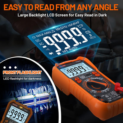 YIQIYIBO T58A Digital-Multimeter True RMS mit manueller Bereichswahl