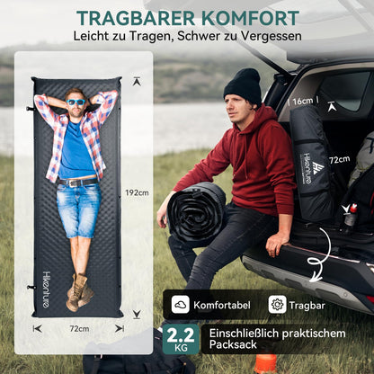 HIKENTURE Isomatte selbstaufblasend 5CM Schaumstoff - Dunkelgrau-A3