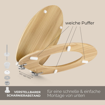 Wachaberga WC-Sitz aus Holz mit Absenkautomatik und Softclose