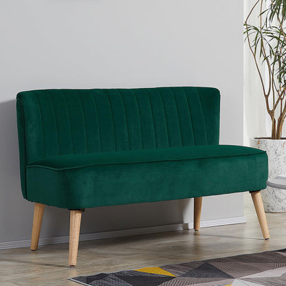 HOMCOM 2-Sitzer Stoffsofa Polstersofa – Dunkelgrün