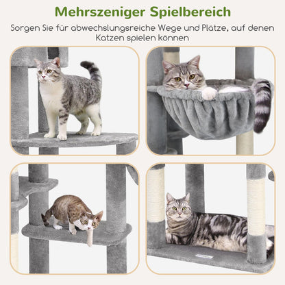 **Globlazer Kratzbaum XXL F83 für grosse Katzen – Hellgrau**