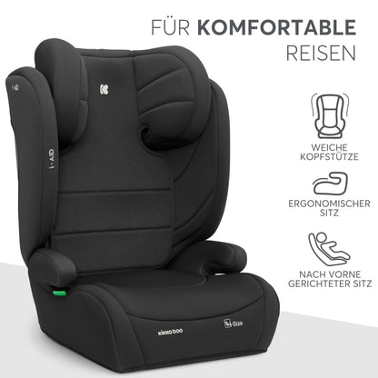 KikkaBoo i-AID Kindersitz i-Size Gr. 2-3 ohne ISOFIX - Schwarz