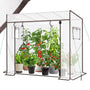 Sekey Tomatengewächshaus 200x77x170 cm – Foliengewächshaus, weiss, Stahlrohrgerüst und geneigtes Dach
