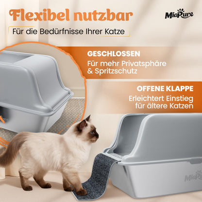 MiaPure® Edelstahl Katzenklo XXL – Katzentoilette für grosse Katzen