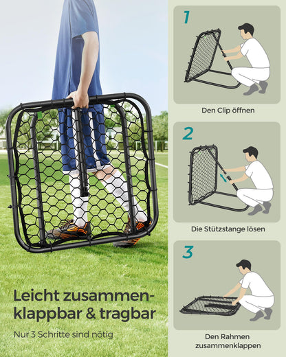 SONGMICS Fussball-Rebounder für Kinder, winkelverstellbar, schwarz