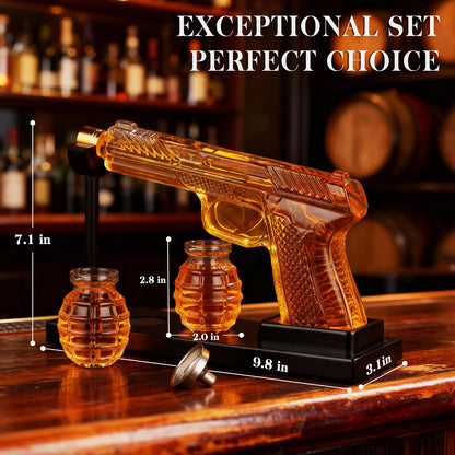 Oaksea Whisky Karaffe Set – Dekanter mit 2 Gläsern und Ausgiesser
