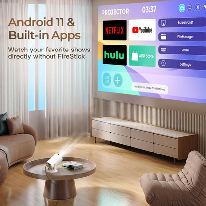 LYNCAST HY300 Pro Mini Projektor - WLAN Android 11 4K schwenkbar