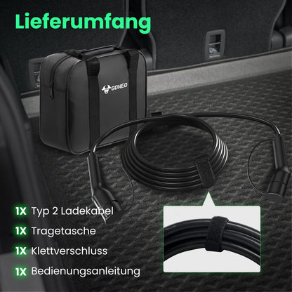 GONEO Typ 2 Ladekabel 11 kW 7 m 3-phasig für E-Auto und PHEV