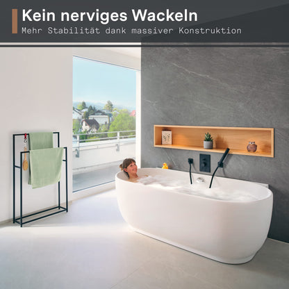 GARDELI® Handtuchständer stehend extra gross Schwarz