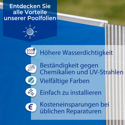 Gre FPR352 Poolfolie Rund Hängesystem 350x120 cm Blau