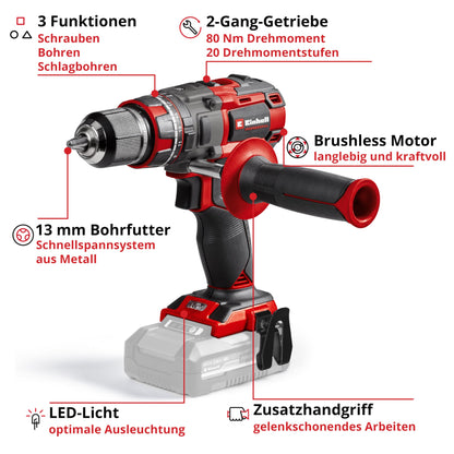 Einhell Professional TP-CD 18/80 BL Akku-Schlagbohrschrauber – 4Ah Akku