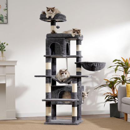 Heybly mehrstöckiger Kratzbaum HCT036G - 178 cm, rauchgrau