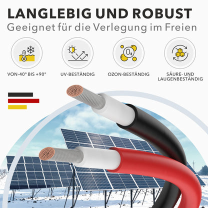 RedStar24 Premium PV Solarkabel – 6mm² Schwarz 50m (TÜV)