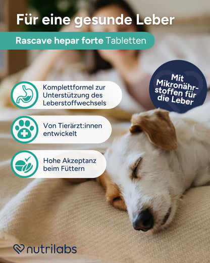 NutriLabs Rascave Hepar Forte Tabletten für Hunde, 90 Stück