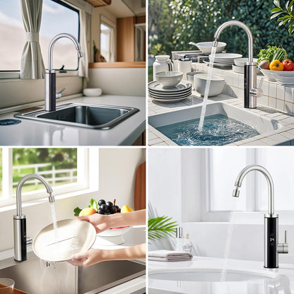 HOMELODY Elektrischer Durchlauferhitzer Küchenarmatur – 230V Edelstahl