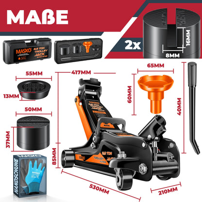 MASKO Wagenheber hydraulisch 2.5T Rangierwagenheber – Flach