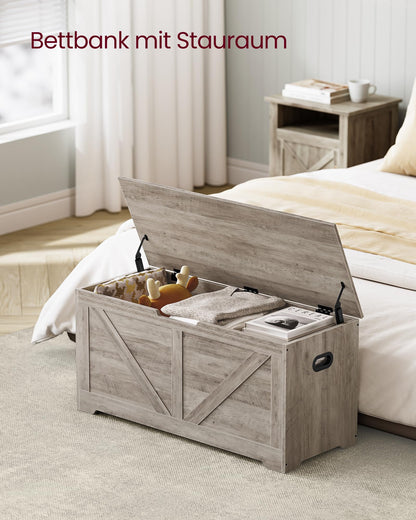 VASAGLE LSB060K03 Schuhbank mit Stauraum - Greige meliert