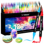 Pamaker Acrylstifte Set 120 Farben, Acrylmarker mit Doppelspitze für Leinwand, Holz und Glas