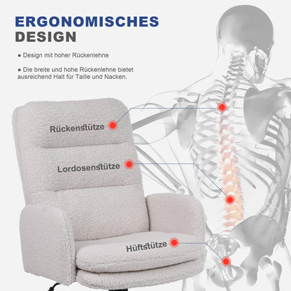 Youhauchair Kaschmir Schreibtischstuhl Ergonomisch - Creme