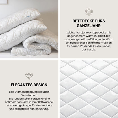 Schiesser Hygge Ganzjahresdecke 135x200 cm – leichte Steppdecke