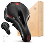YOUNGDO Gel Velosattel, ergonomisch, atmungsaktiv, wasserdicht – breite Form mit mittiger Aussparung