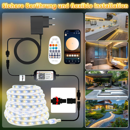 TENDIST LED Streifen Outdoor 20m warmweiss-kaltweiss IP67 dimmbar