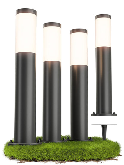 MATO 4er Set aussen Pollerleuchten Edelstahl E27 50cm IP44