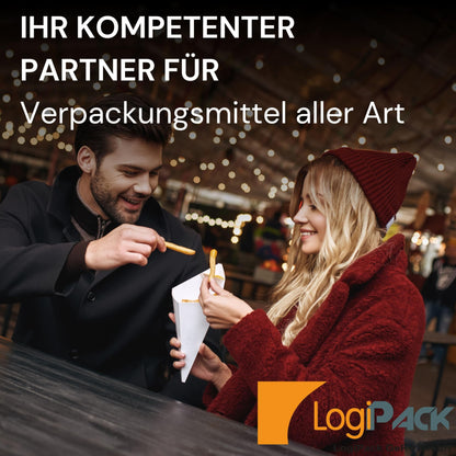 Kraftpapier Hamburgertasche Newspaper – Weiss, 2-seitig offen