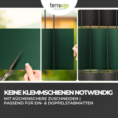 TerraUno Sichtschutzstreifen für Doppelstabmatten, Polypropylen, 26 m