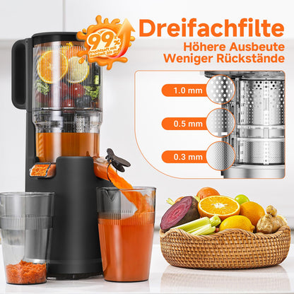AOBOSI Entsafter Slow Juicer - 135MM XXL Einfüllöffnung