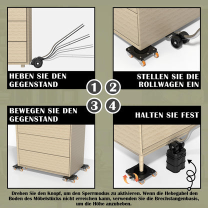 ONEON Möbeltransportroller Plus Parked Edition feststellbar