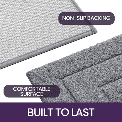 DEXI Badteppich rutschfest für Badezimmer – Grau, 61x152 cm