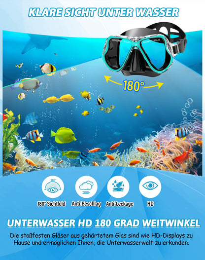 Zenoplige Schnorchelset Erwachsene 3-in-1 mit Tauchmaske und Flossen