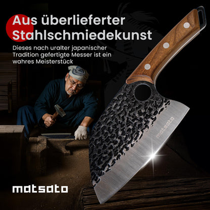 Matsato Hackmesser aus japanischem Stahl mit Buchenholzgriff