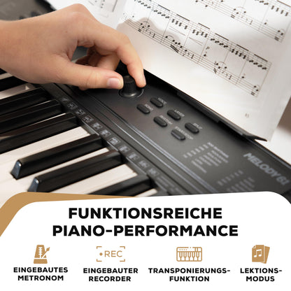 Alesis Melody 61 Digitalpiano – 61 Tasten Anfänger-Komplett-Set