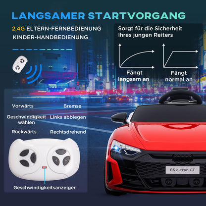 HOMCOM Audi RS e-tron GT Kinder Elektroauto – Rot