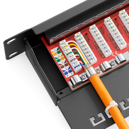 deleyCON CAT 6a Patchpanel 24 Port Desktop 19 Zoll Schwarz