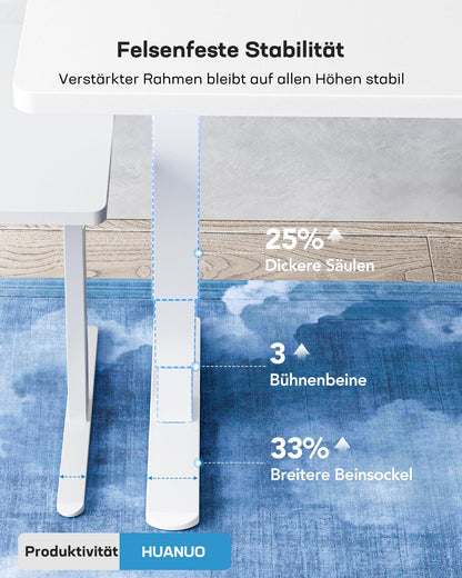 HUANUO Elektrischer Stehpult Höhenverstellbar 160x80cm – 2 Motoren