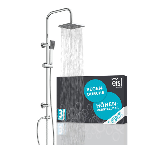 EISL EASY ENERGY Duschset 2in1 – Regendusche ohne Armatur DX12004-A. Chrom Duschsystem 2in1: Kopf- und Handbrause.
