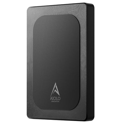 Aiolo Innovation Externe Festplatte 1TB USB 3.0 2.5 Zoll. Rechteckige Form, typisch für 2.5 Zoll Laufwerke. Speichert Daten extern über USB 3.0.