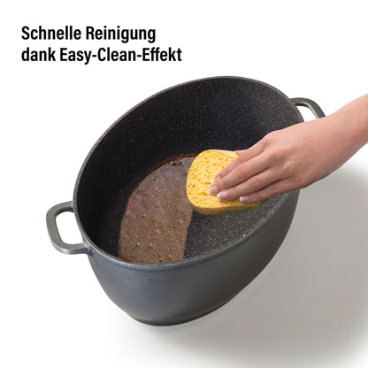 STONELINE Gourmet Bräter mit Deckel Induktion Oval 39x26 cm, 8,5 L