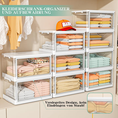 StowBin Aufbewahrungsbox mit Deckel, 4-stöckig, stapelbar, transparent