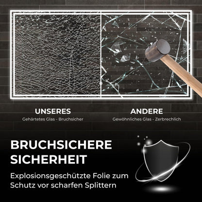 BR Bringer LED Badezimmerspiegel 120x60 cm – Dimmbar, Anti-Beschlag
