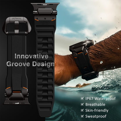 ULTIMAL Sportarmband für Apple Watch Ultra/Series, TPU, Schwarz