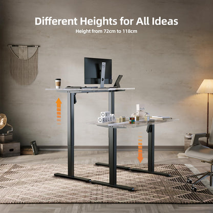 Claiks Tischgestell höhenverstellbar mit Rollen – Schwarz