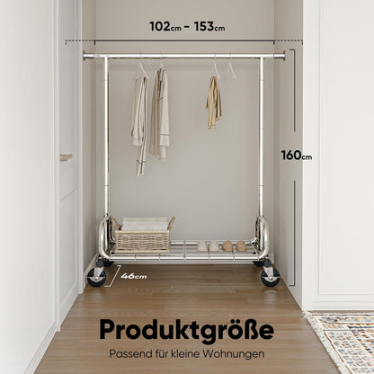 HOKEEPER Kleiderständer auf Rollen, Schwerlast, 136 kg Tragkraft