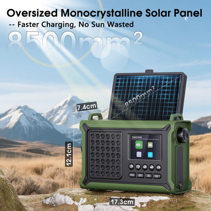 Mesqool Kurbelradio DAB+/UKW Notfallradio mit Solar und Bluetooth